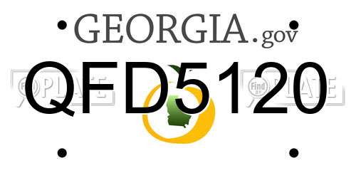 QFD5120 Georgia License Plate