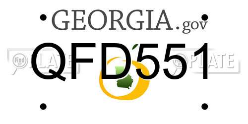 QFD551 Georgia License Plate