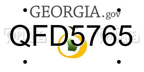 QFD5765 Georgia License Plate