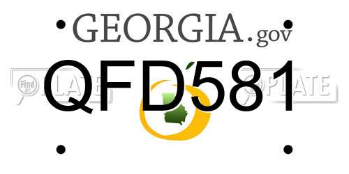 QFD581 Georgia License Plate