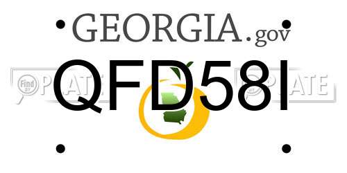 QFD58I Georgia License Plate