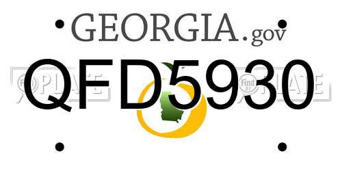 QFD5930 Georgia License Plate