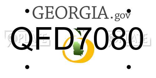 QFD7080 Georgia License Plate