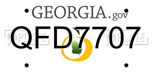 QFD7707 Georgia License Plate
