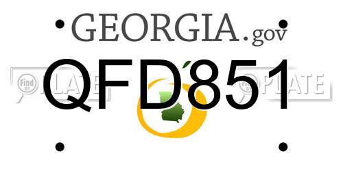 QFD851 Georgia License Plate