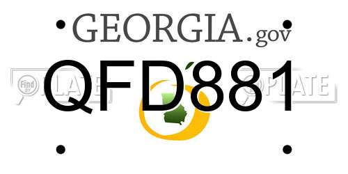QFD881 Georgia License Plate