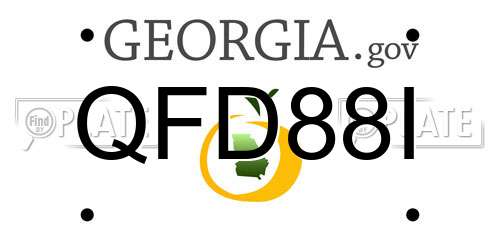 QFD88I Georgia License Plate