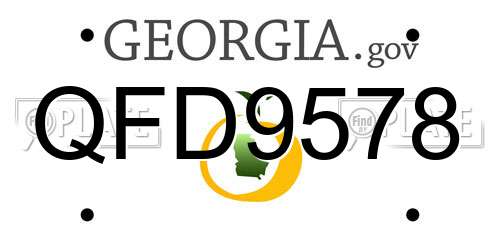 QFD9578 Georgia License Plate