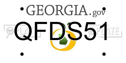 QFDS51 Georgia License Plate