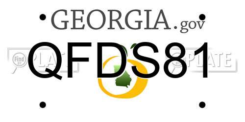 QFDS81 Georgia License Plate