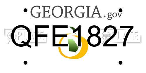 QFE1827 Georgia License Plate