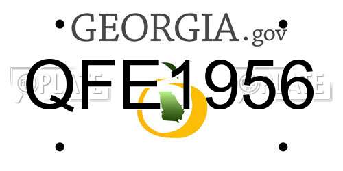 QFE1956 Georgia License Plate