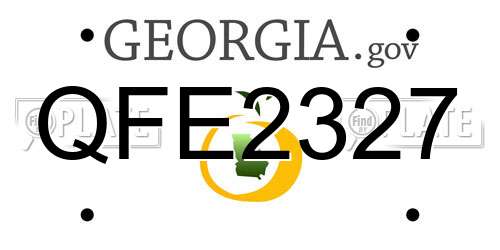 QFE2327 Georgia License Plate