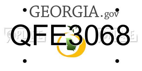 QFE3068 Georgia License Plate