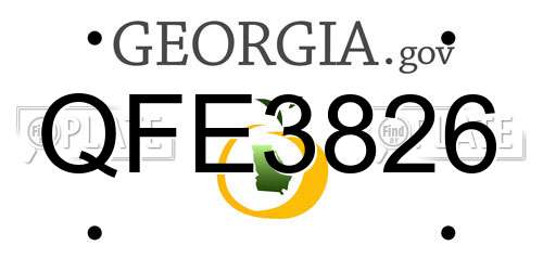 QFE3826 Georgia License Plate