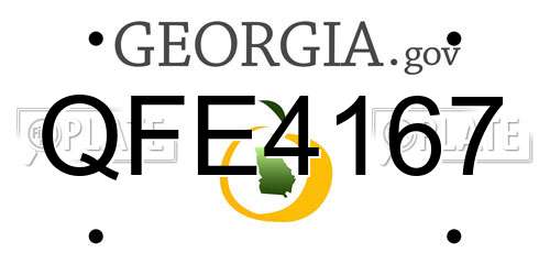 QFE4167 Georgia License Plate