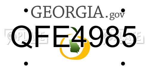 QFE4985 Georgia License Plate