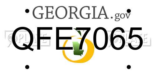 QFE7065 Georgia License Plate