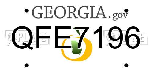 QFE7196 Georgia License Plate