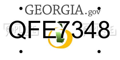 QFE7348 Georgia License Plate