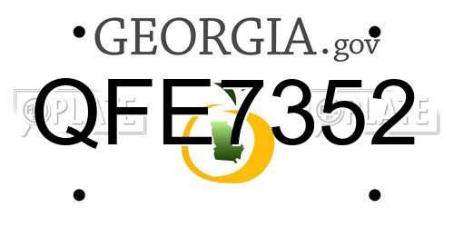 QFE7352 Georgia License Plate