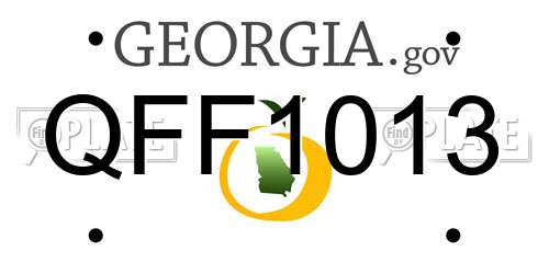 QFF1013 Georgia License Plate