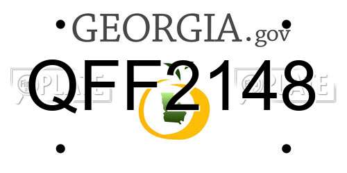 QFF2148 Georgia License Plate