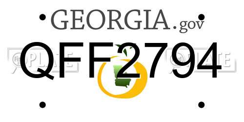 QFF2794 Georgia License Plate