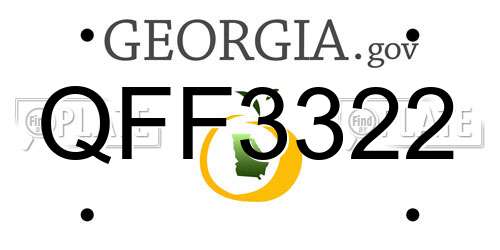 QFF3322 Georgia License Plate