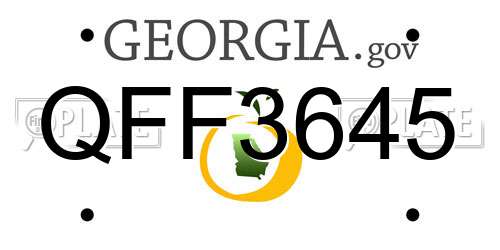 QFF3645 Georgia License Plate