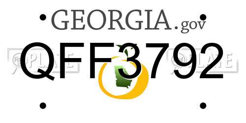 QFF3792 Georgia License Plate
