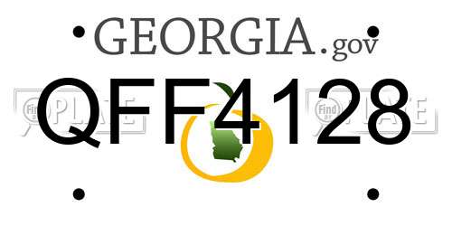QFF4128 Georgia License Plate