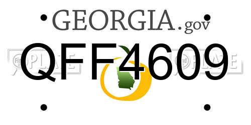 QFF4609 Georgia License Plate