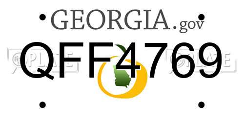 QFF4769 Georgia License Plate