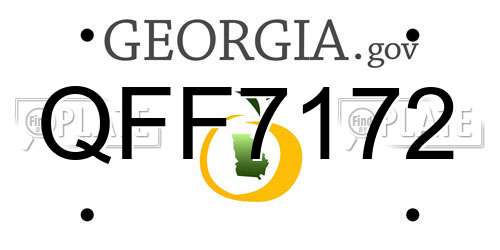 QFF7172 Georgia License Plate