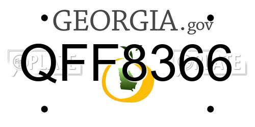 QFF8366 Georgia License Plate