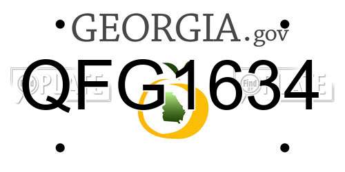 QFG1634 Georgia License Plate