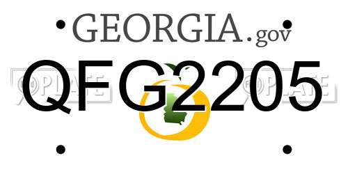 QFG2205 Georgia License Plate