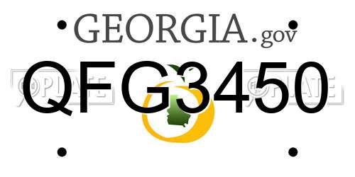 QFG3450 Georgia License Plate