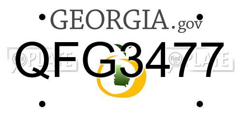 QFG3477 Georgia License Plate