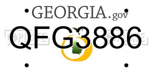 QFG3886 Georgia License Plate