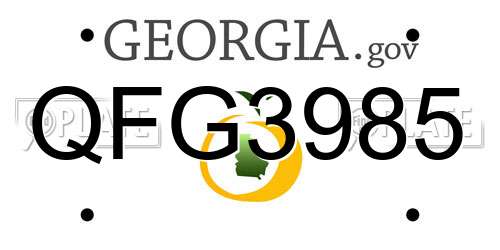 QFG3985 Georgia License Plate