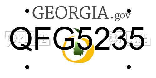 QFG5235 Georgia License Plate