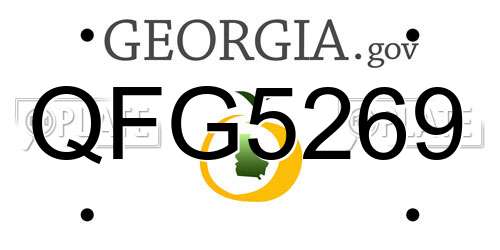 QFG5269 Georgia License Plate