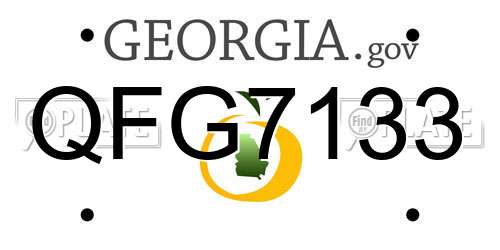 QFG7133 Georgia License Plate