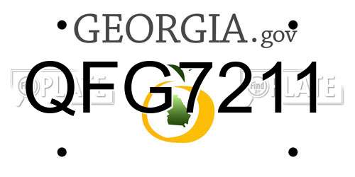 QFG7211 Georgia License Plate