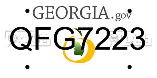 QFG7223 Georgia License Plate