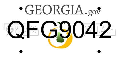 QFG9042 Georgia License Plate