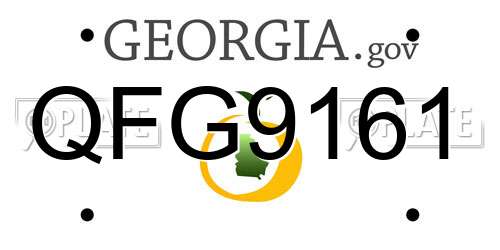 QFG9161 Georgia License Plate
