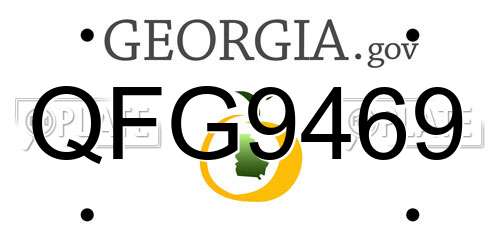 QFG9469 Georgia License Plate